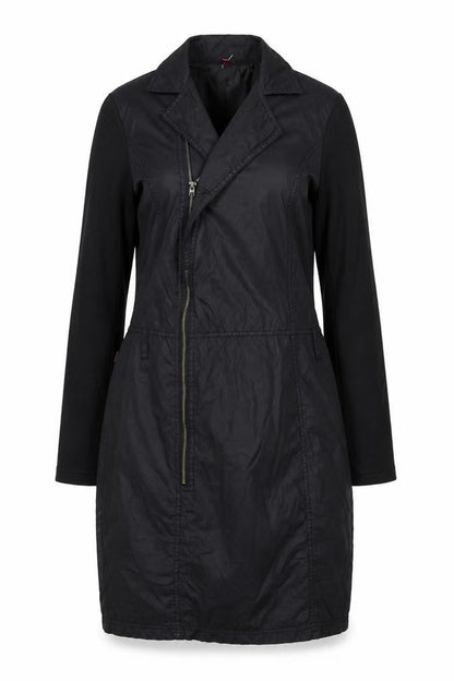 Miss Captain Womens Black Polyester Jacket Dress Size 8 Collared Zip