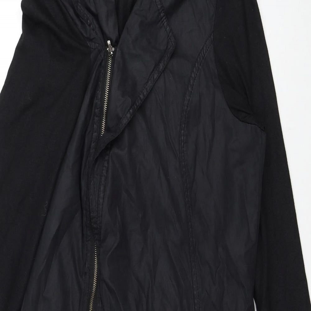 Miss Captain Womens Black Polyester Jacket Dress Size 8 Collared Zip