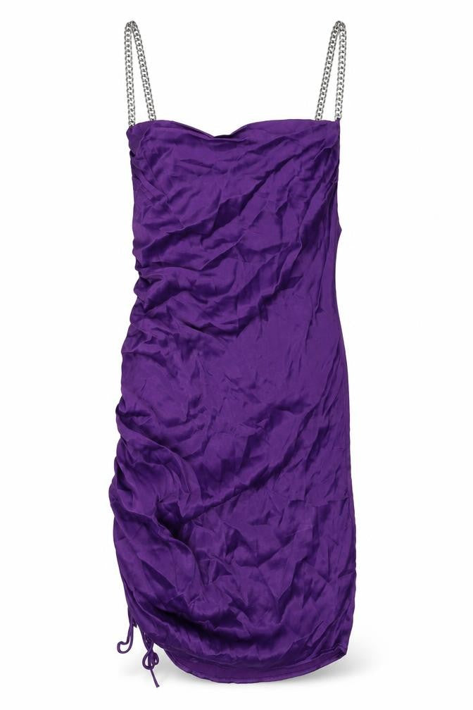 Zara Womens Purple Viscose Bodycon Size M Cowl Neck Pullover - Chain Straps