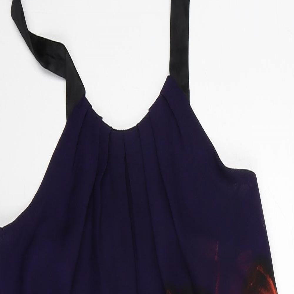 Le Chateau Womens Multicoloured Floral Polyester Shift Size XS Halter Zip
