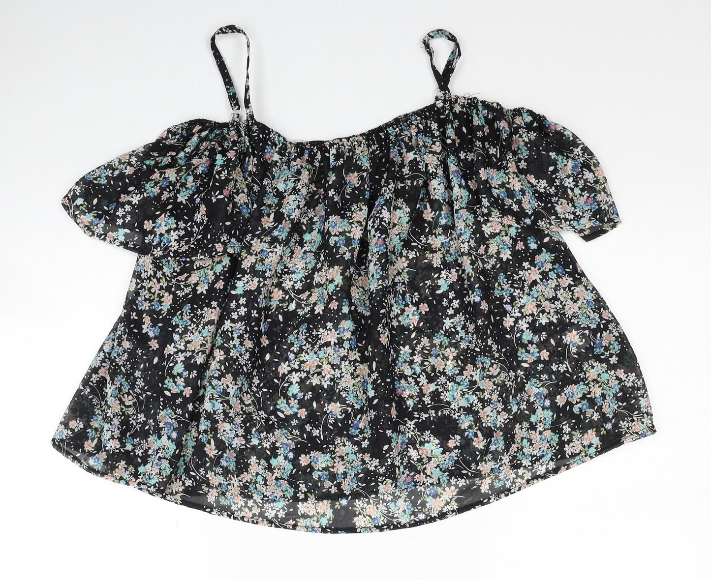 Atmosphere Womens Multicoloured Floral Polyester Basic Blouse Size 10 Off the Shoulder