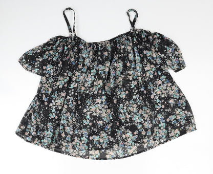 Atmosphere Womens Multicoloured Floral Polyester Basic Blouse Size 10 Off the Shoulder