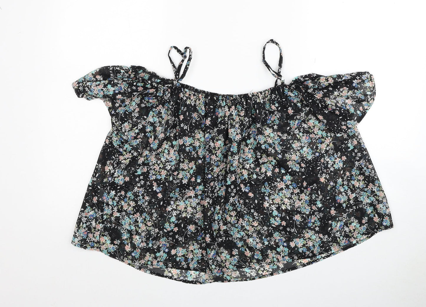 Atmosphere Womens Multicoloured Floral Polyester Basic Blouse Size 10 Off the Shoulder