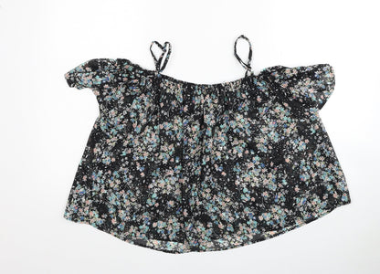 Atmosphere Womens Multicoloured Floral Polyester Basic Blouse Size 10 Off the Shoulder