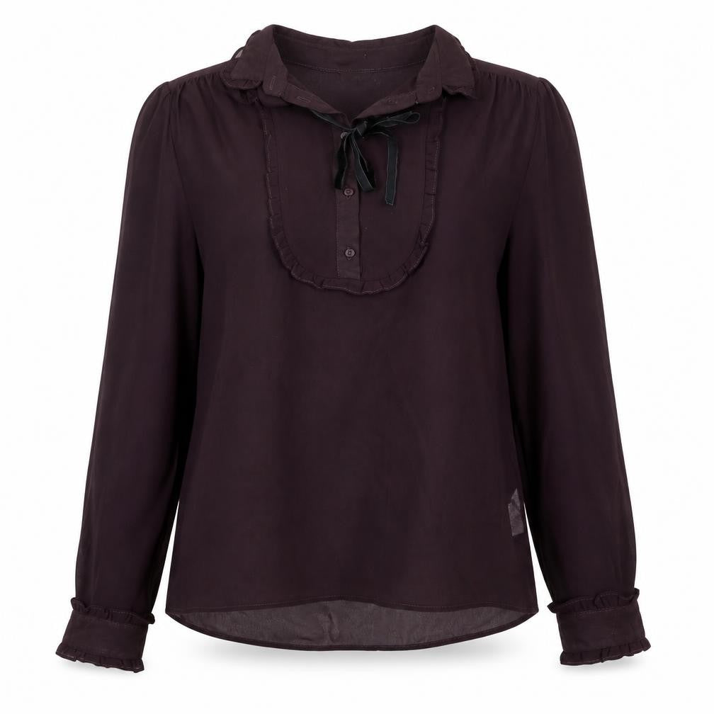 Topshop Womens Red Polyester Basic Blouse Size 8 Collared