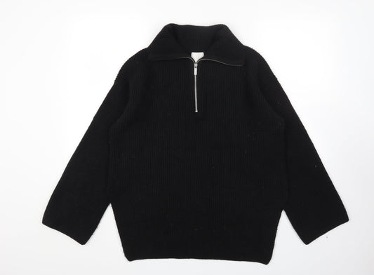 H&M Womens Black High Neck Acrylic Pullover Jumper Size S