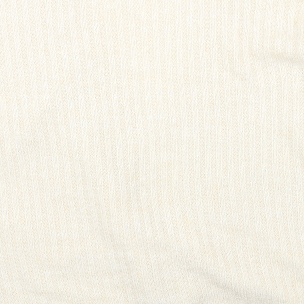 Marks and Spencer Womens White V-Neck Acrylic Cardigan Jumper Size S