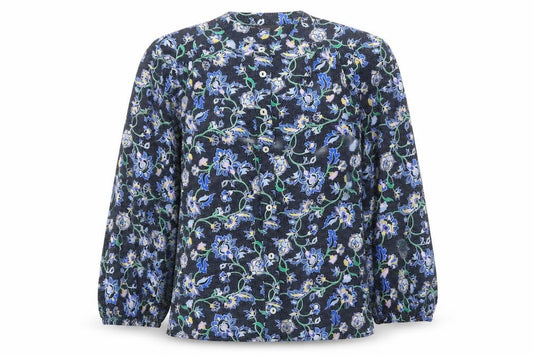 Marks and Spencer Womens Multicoloured Floral Cotton Basic Button-Up Size 8 Round Neck