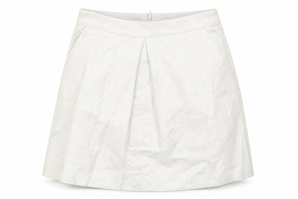 Preworn Womens Grey Cotton A-Line Skirt Size 12 Zip