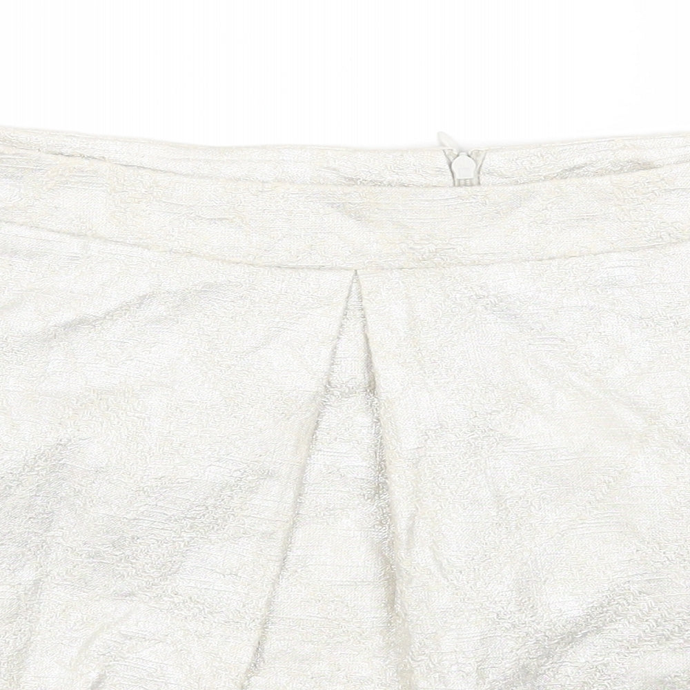 Preworn Womens Grey Cotton A-Line Skirt Size 12 Zip