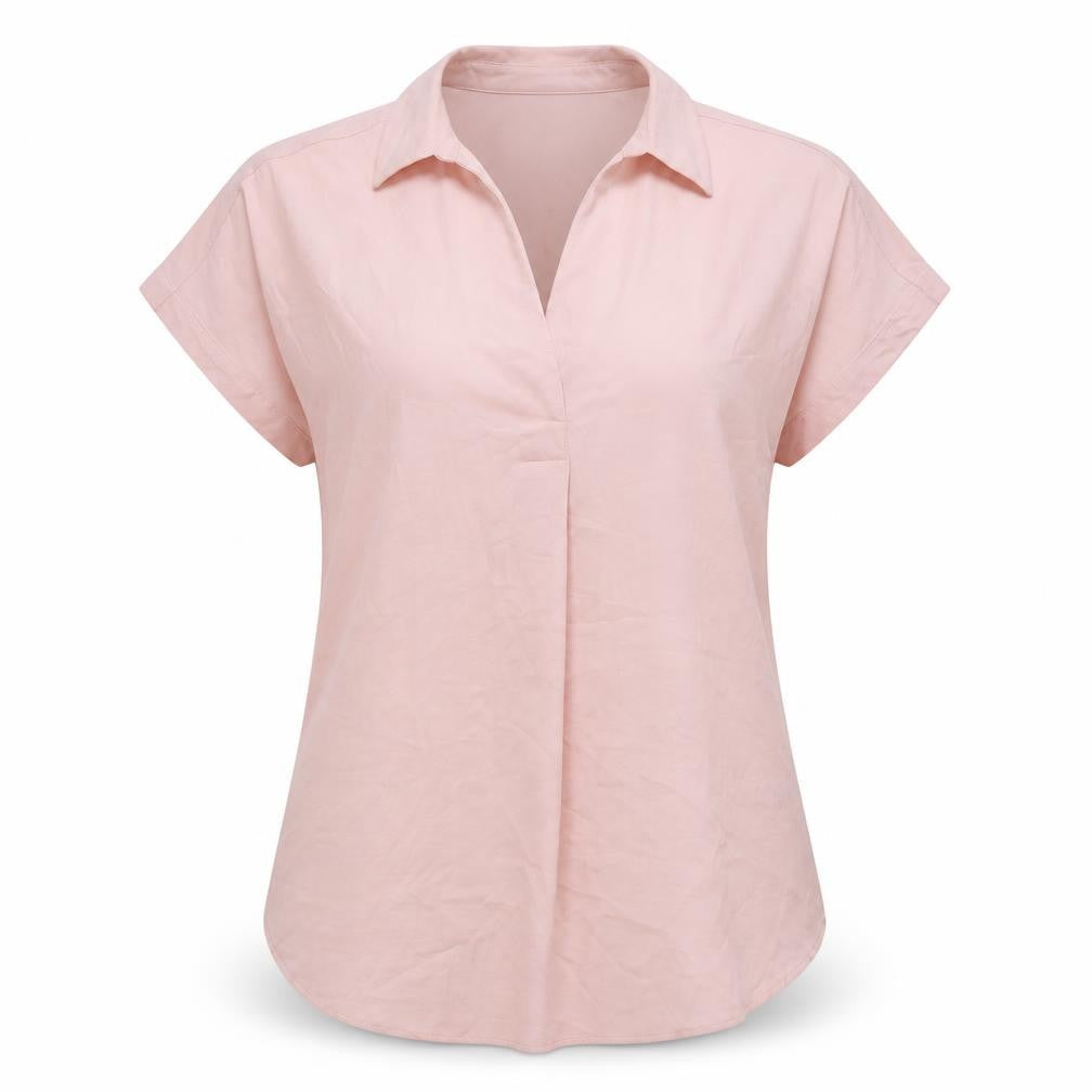 Marks & Spencer Womens Pink Polyester Basic Blouse Size 8 Collared