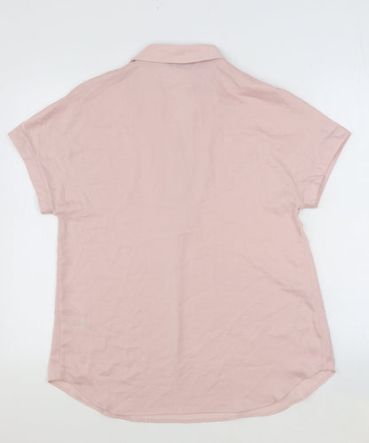 Marks & Spencer Womens Pink Polyester Basic Blouse Size 8 Collared