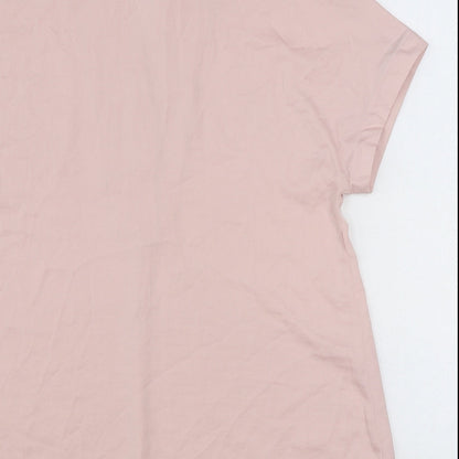 Marks & Spencer Womens Pink Polyester Basic Blouse Size 8 Collared