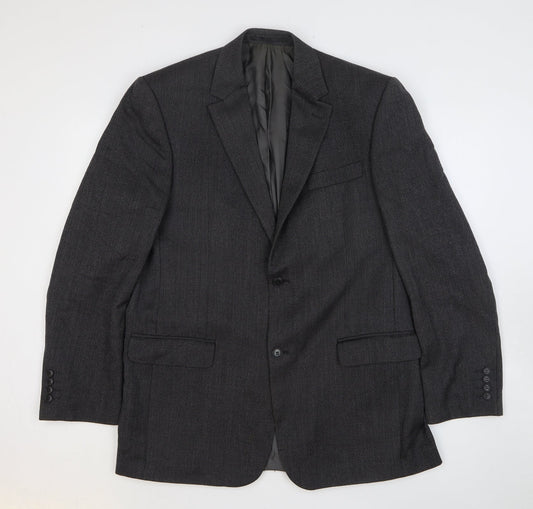 Slaters Mens Grey Polyester Jacket Suit Jacket Size 46