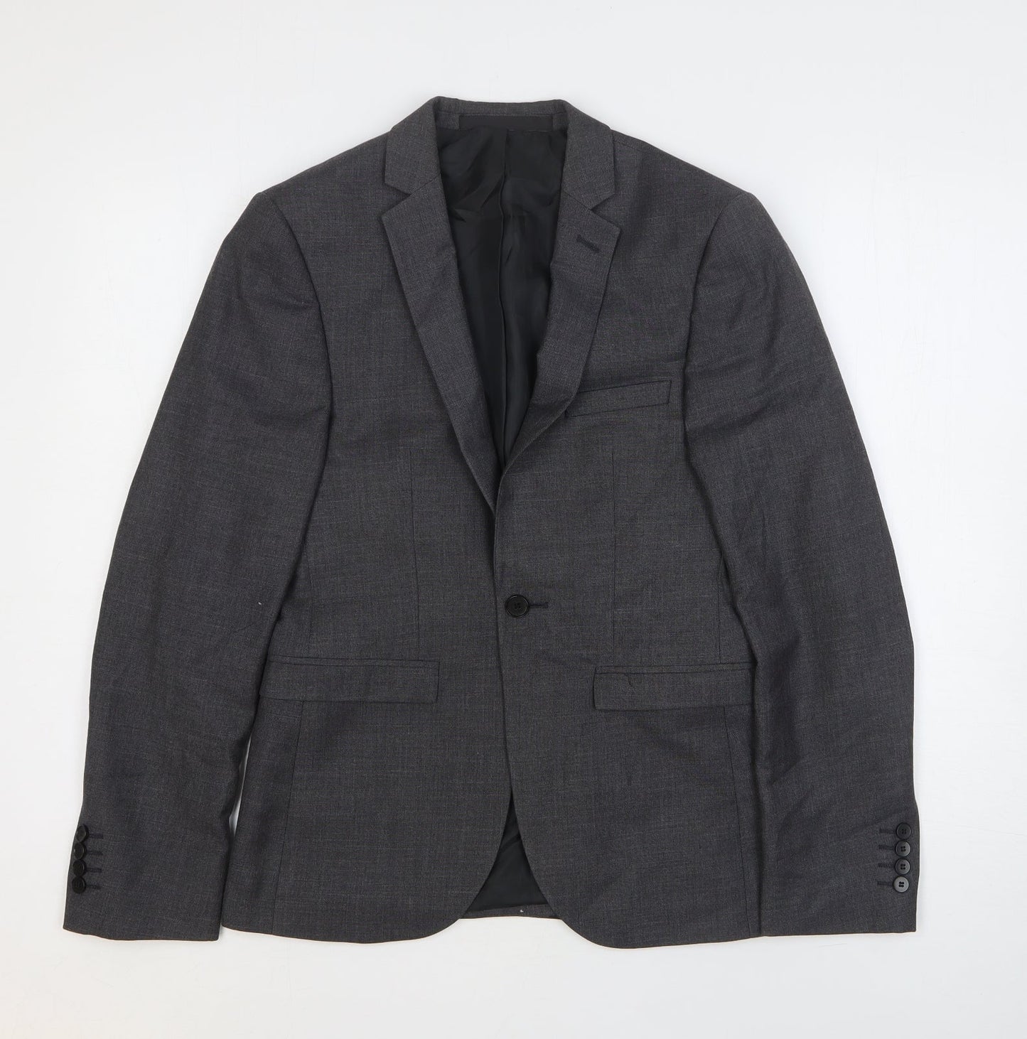 Burton Mens Grey Polyester Jacket Suit Jacket Size 34
