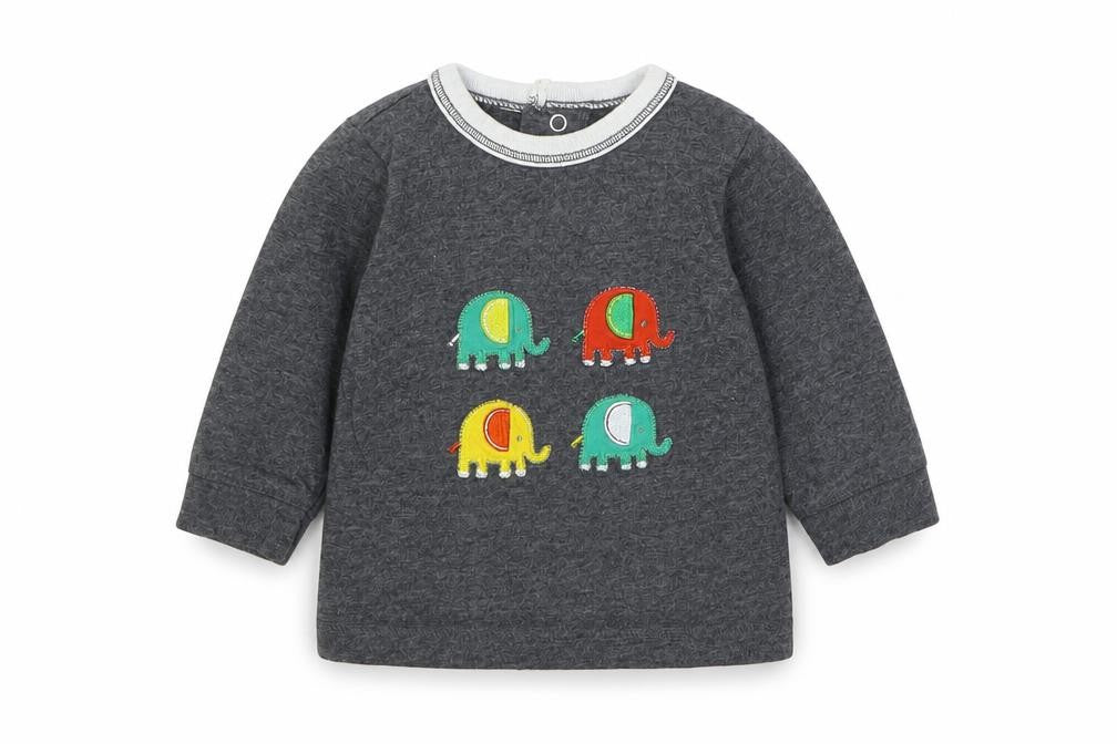 Preworn Baby Grey 100% Cotton Basic T-Shirt Size 0-3 Months Round Neck Pullover