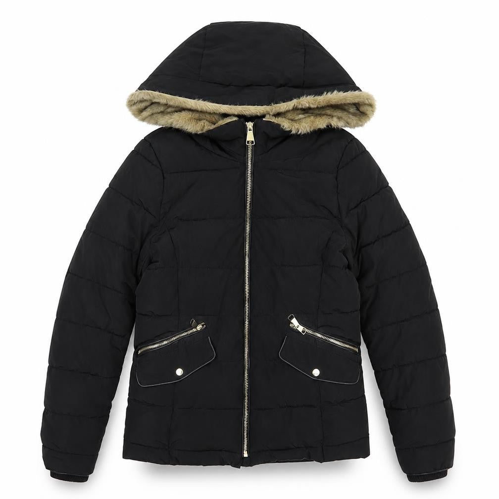 Trf Outerwear Womens Black Quilted Coat Size XS Zip