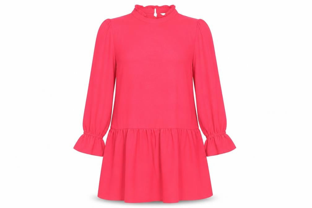 Very Womens Pink Polyester A-Line Size 10 Mock Neck Button