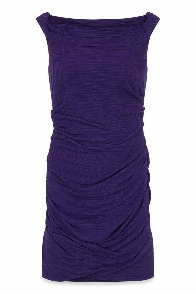 Phase Eight Womens Purple Polyester Bodycon Size S Mock Neck Zip
