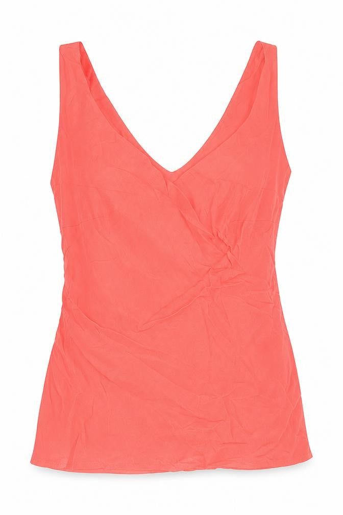 Stradivarius Womens Pink Viscose Basic Tank Size 14 V-Neck