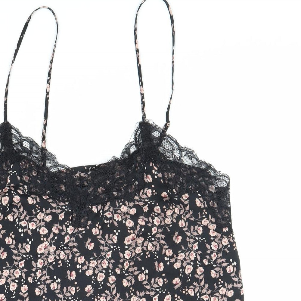 H&M Womens Multicoloured Floral Polyester Camisole Tank Size M Scoop Neck
