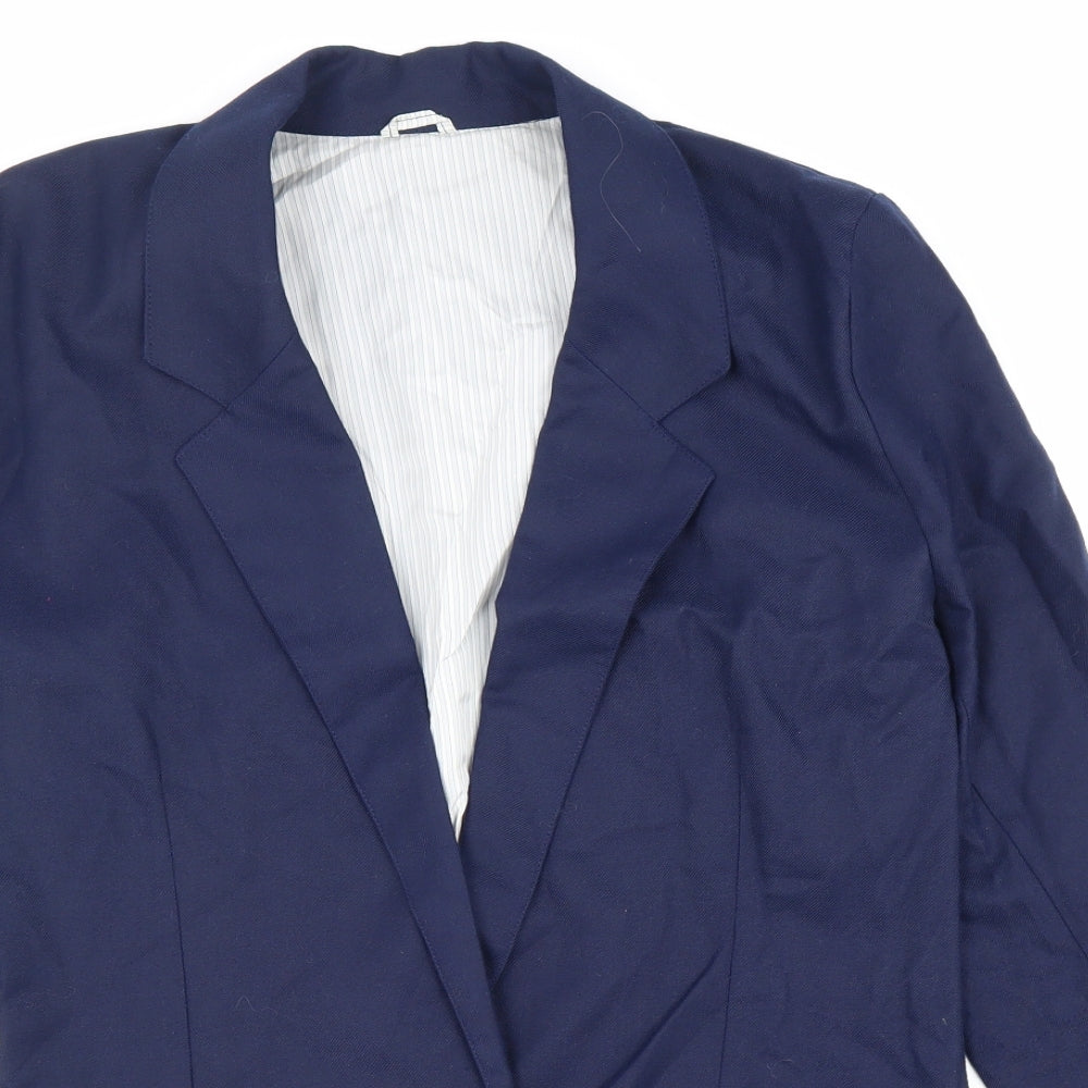Top Notch Womens Blue Polyester Jacket Suit Jacket Size 6
