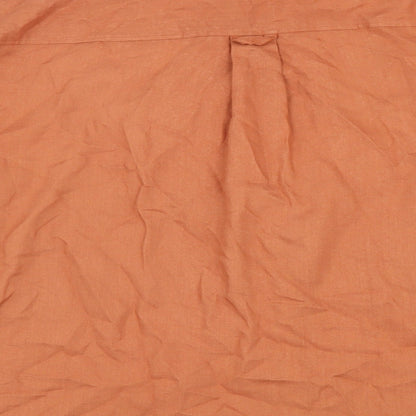 St Michael Womens Orange Cotton Basic Button-Up Size 12 Collared