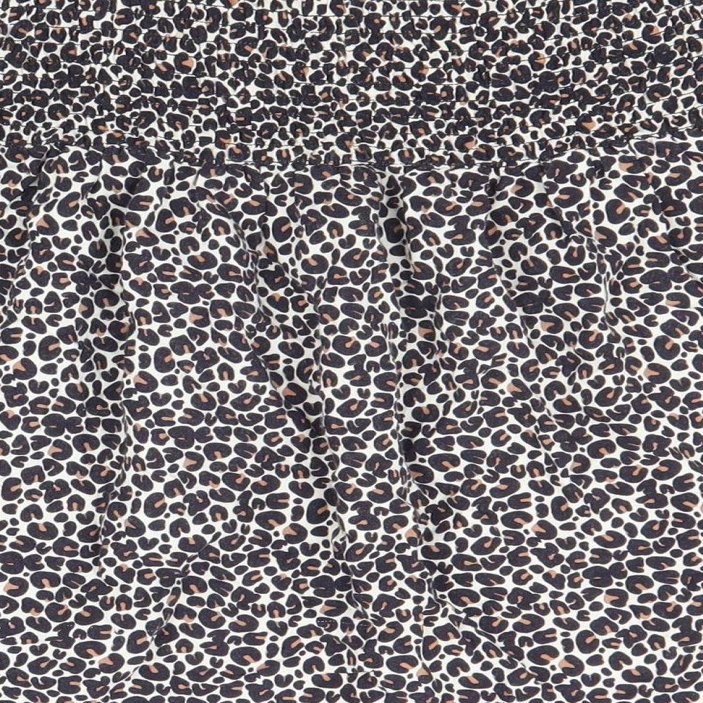 Primark Girls Black Animal Print Viscose Flare Skirt Size 12-13 Years Regular
