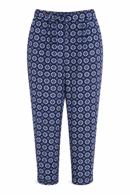 Phase Eight Womens Blue Geometric Polyester Trousers Size 10 Regular
