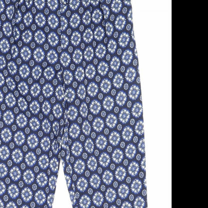 Phase Eight Womens Blue Geometric Polyester Trousers Size 10 Regular