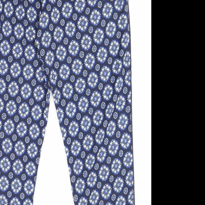 Phase Eight Womens Blue Geometric Polyester Trousers Size 10 Regular