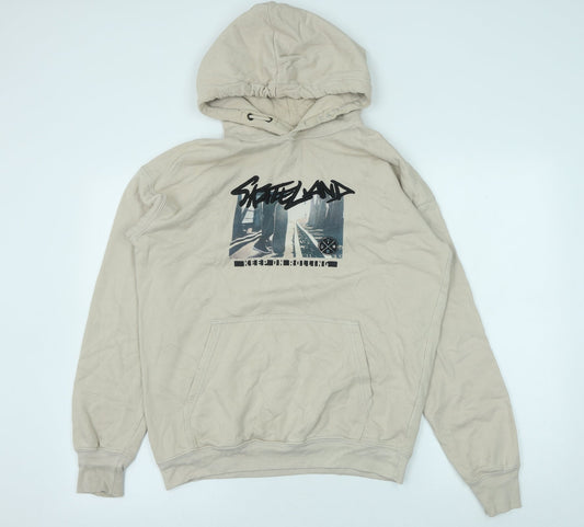 H&M Girls Beige Cotton Pullover Hoodie Size 14 Years Pullover - Skateland