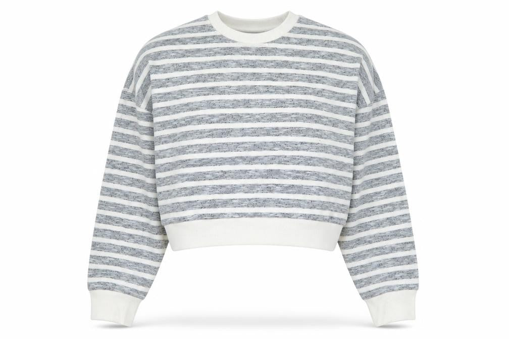 Primark Womens Blue Striped Polyester Pullover Sweatshirt Size M Pullover - Cropped