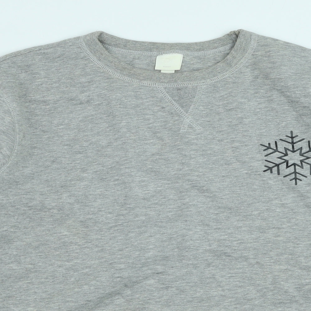 H&M Womens Grey Cotton Pullover Sweatshirt Size M Pullover - Christmas Jumper