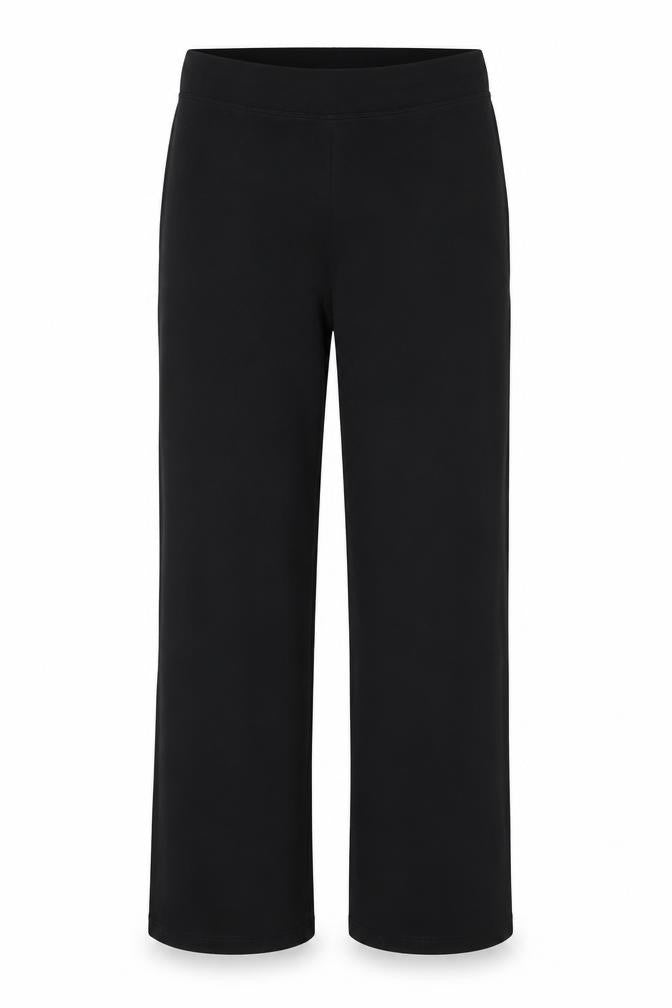 Marks & Spencer Womens Black Cotton Trousers Size 36 in Regular