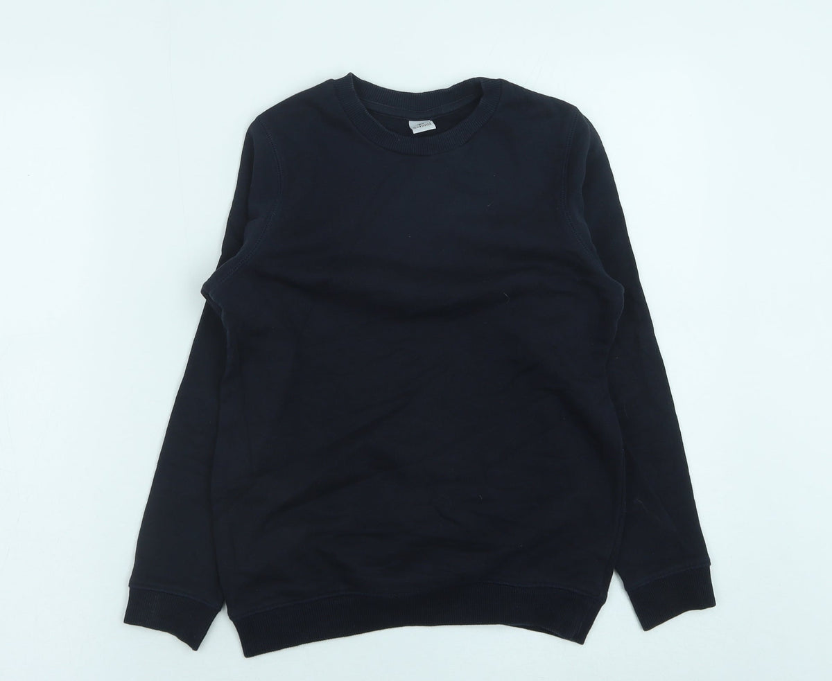 TU Boys Blue Cotton Pullover Sweatshirt Size 9 Years Pullover