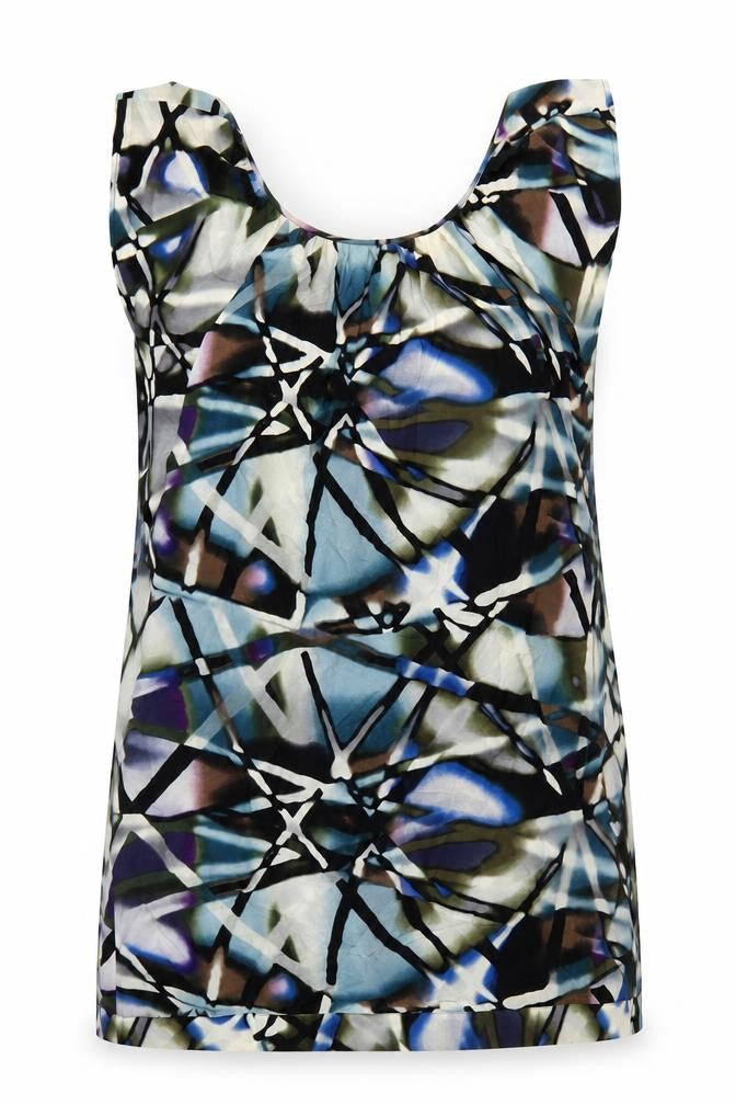 Warehouse Womens Multicoloured Geometric Polyester Shift Size 14 Scoop Neck Pullover