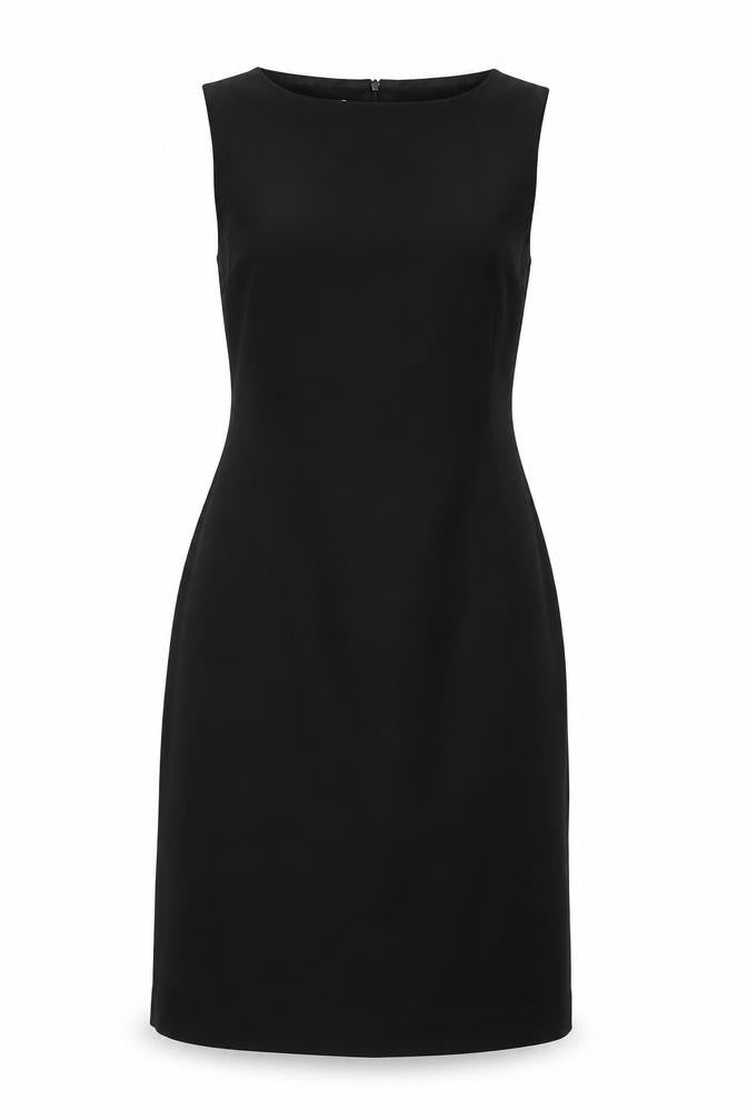 NL Collection Womens Black Polyester Shift Size 10 Boat Neck Zip