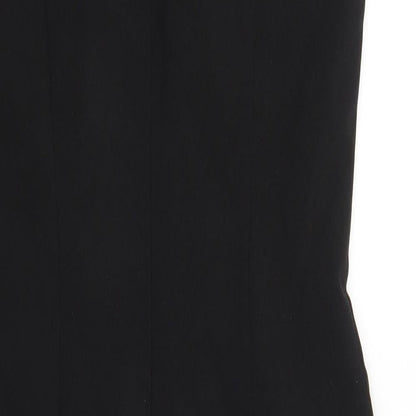 NL Collection Womens Black Polyester Shift Size 10 Boat Neck Zip