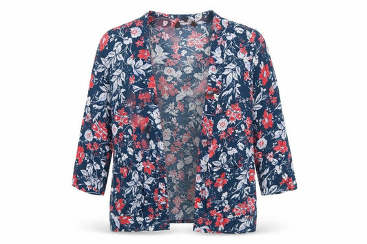 New Look Womens Multicoloured V-Neck Floral Viscose Cardigan Jumper Size 10