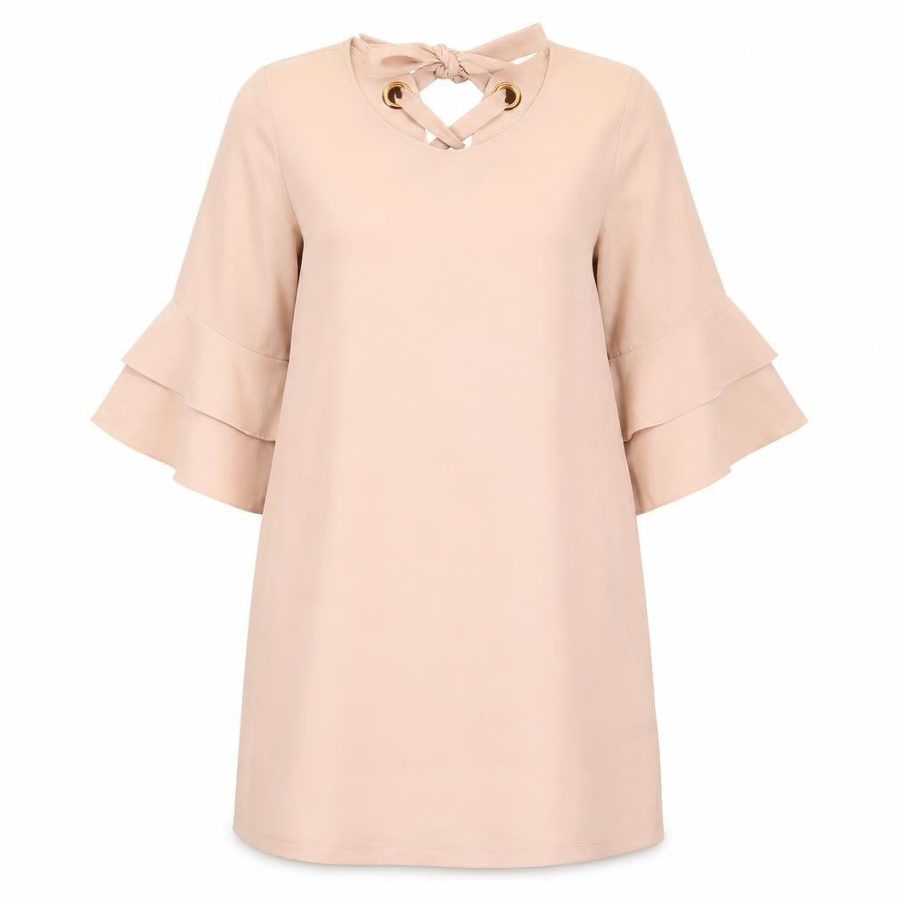 Primark Womens Pink Polyester A-Line Size 10 Round Neck Tie