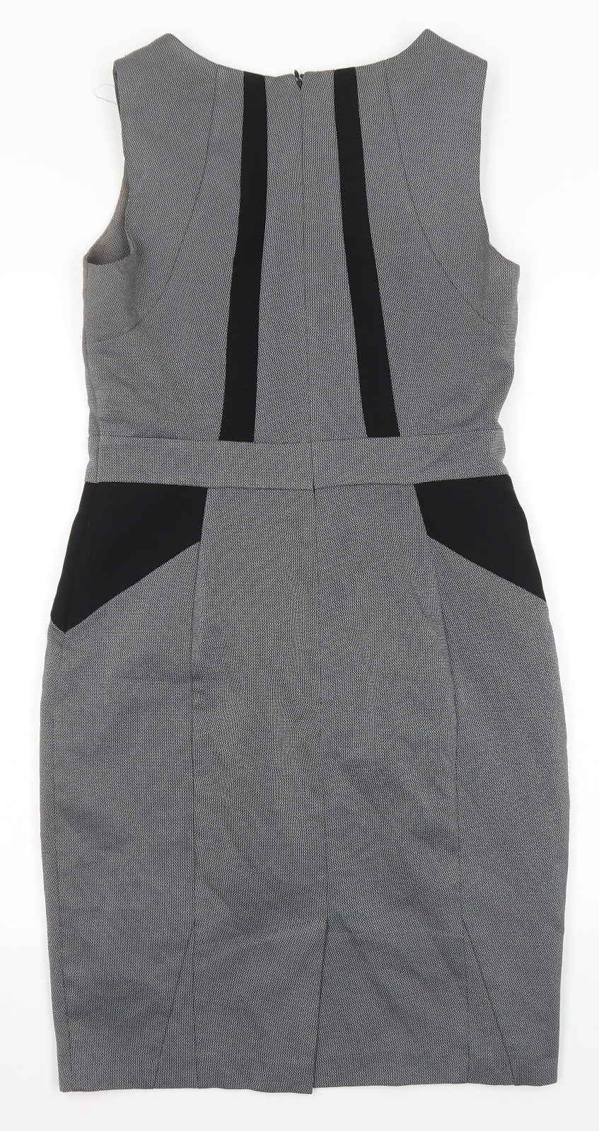 Atmosphere Womens Grey Polyester A-Line Size 10 Round Neck Zip