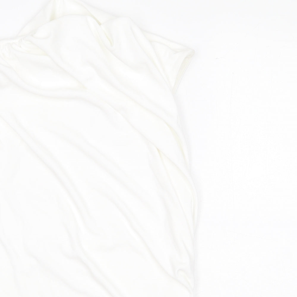 Zara Womens White Polyester Basic Blouse Size XS Mock Neck
