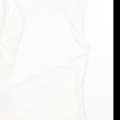 Preloved Zara Womens White Polyester Basic Blouse Size XS Mock Neck - Label