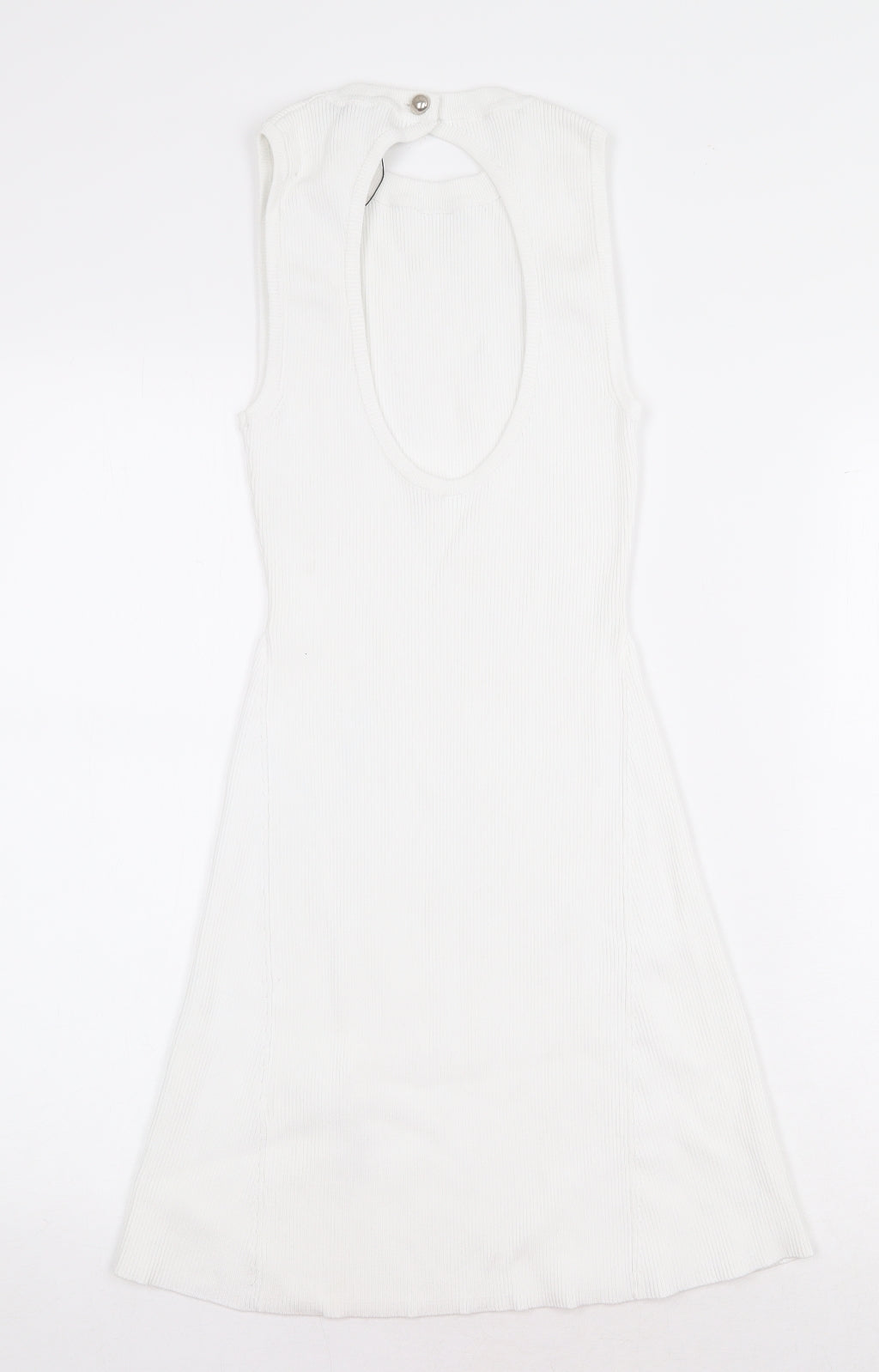 Zara Womens White Polyamide A-Line Size S Round Neck Pullover