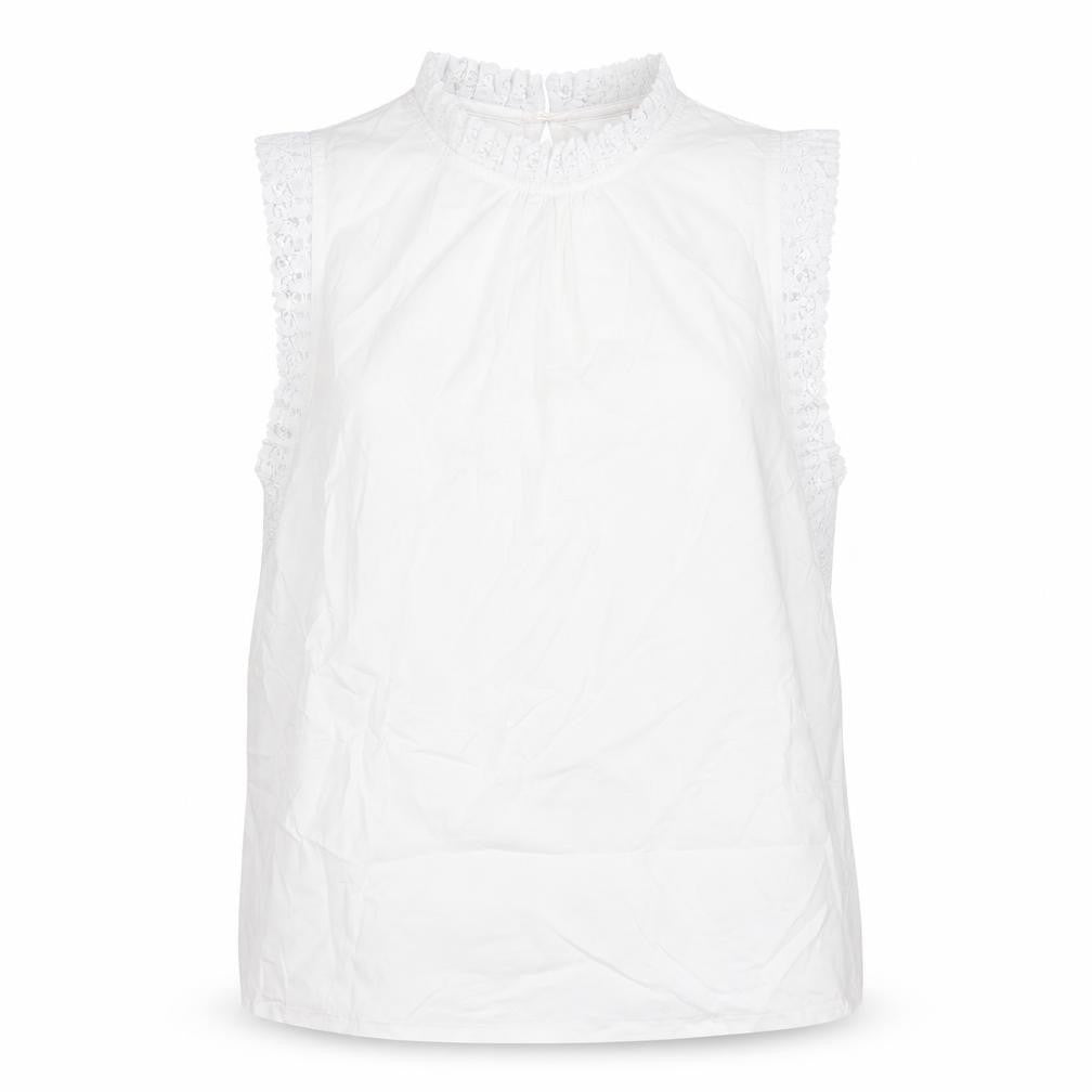 New Look Womens White Polyester Basic Blouse Size 14 Round Neck