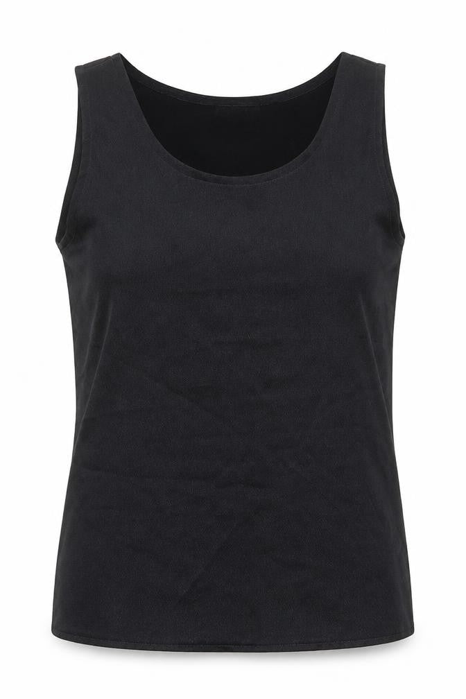Rafale London Womens Black Polyester Basic Tank Size 10 Scoop Neck