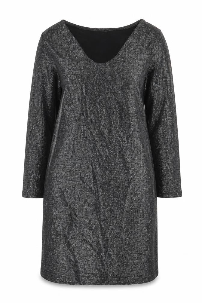 Preworn Womens Silver Nylon Shift Size 16 Scoop Neck Pullover