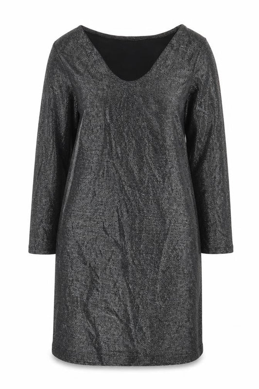 Preworn Womens Silver Nylon Shift Size 16 Scoop Neck Pullover