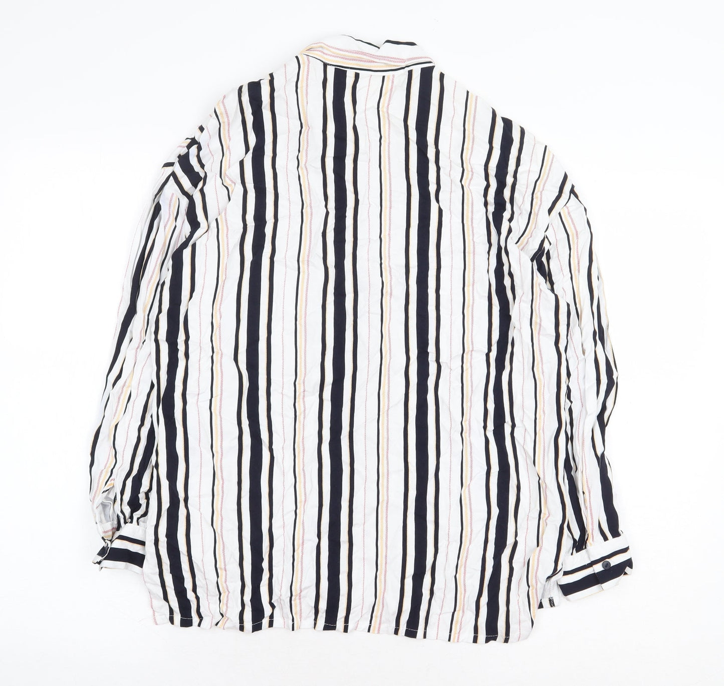 Medicine Womens White Striped Viscose Basic Button-Up Size S V-Neck